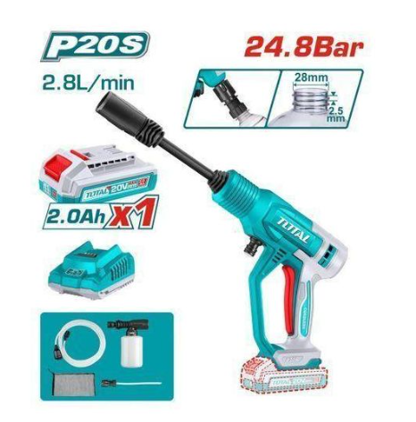 TOTAL TPWLI20362 20V Cordless Pressure Washer – Portable Lithium-Ion Cleaning System for On-Demand Washing, Outdoor Refresh & Anywhere Power Cleaning