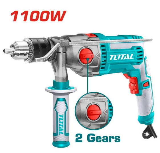 TOTAL TG211166 Impact Drill – Dynamic High-Torque Electric Hammer Drill for Precision Masonry, Steel & Wood Applications