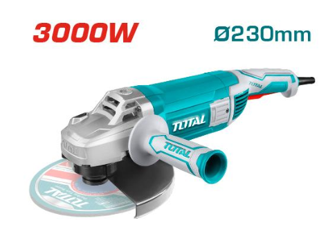 TOTAL TG1302306 3000W Angle Grinder with Ultra-High Power Motor for Industrial Steel Cutting, Structural Demolition & Extreme Grinding