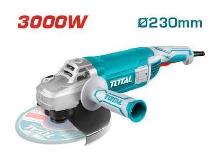 TOTAL TG1302306 3000W Angle Grinder with Ultra-High Power Motor for Industrial Steel Cutting, Structural Demolition & Extreme Grinding