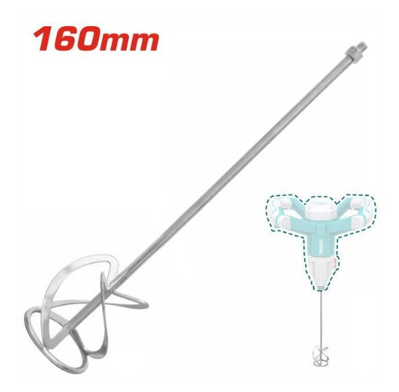 TOTAL TAC331160 160mm Mix Paddle – Heavy-Duty Steel Mixing Paddle for Cement, Mortar, Paint & Tile Adhesive