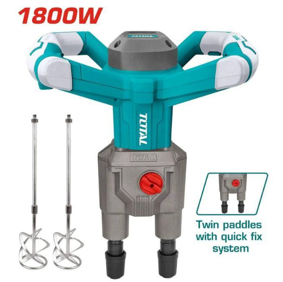 TOTAL TD616006 1800W Heavy-Duty Electric Mixer – High-Torque Professional Mixer for Cement, Epoxy, Mortar & Industrial Compounds