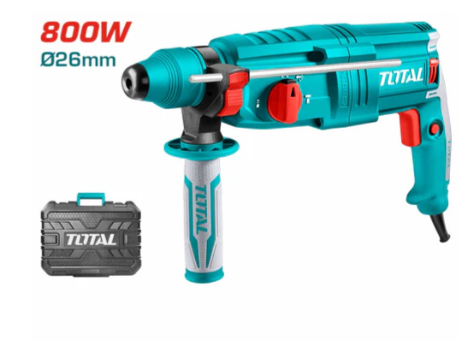 Total TH308268 800W Rotary Hammer Drill – Heavy-Duty SDS Plus Concrete & Masonry Power Tool