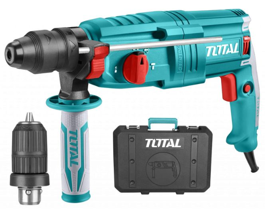 Total TH308268-2 800W Rotary Hammer with Keyless Quick-Change Chuck – SDS Plus Concrete Drill & Chisel Power Tool