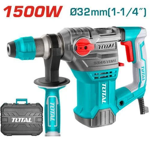 TOTAL TH1153216 1500W Rotary Hammer 32mm – Industrial Heavy-Duty SDS Plus Demolition & Concrete Drill