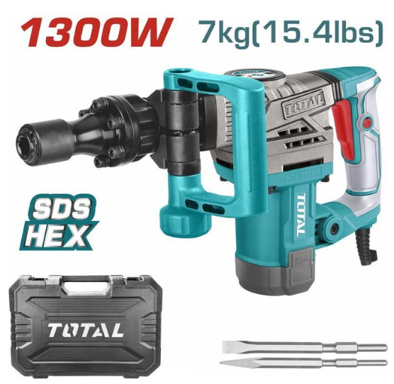 TOTAL TH2130016 1300W Demolition Breaker – Heavy-Duty Concrete Jack Hammer for Professional Construction