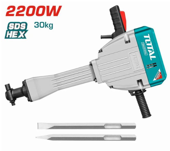 Total TH220502 2200W Demolition Breaker – Extreme-Power Concrete Jack Hammer for Heavy Construction & Road Demolition