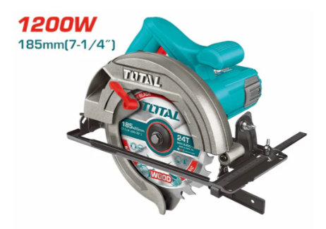 Total TS11218576 1200W 185mm (7-1/4") Circular Saw – 5000RPM High-Speed Wood Cutting Power Tool