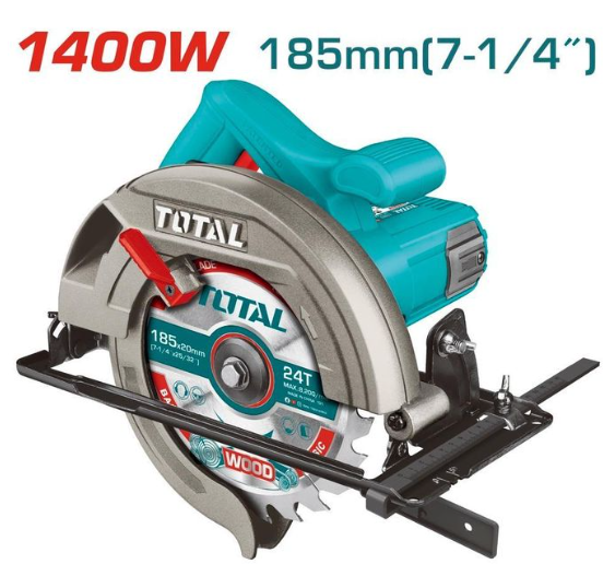 Total TS11418526 1400W Circular Saw – Heavy-Duty High-Speed Wood & Board Cutting Machine