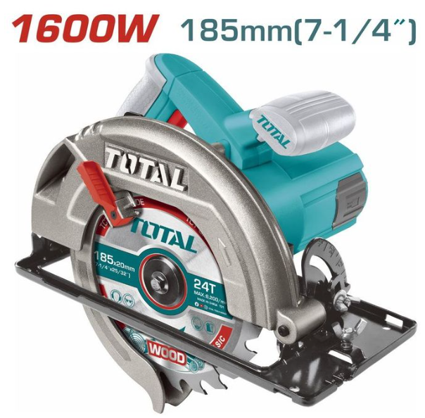 Total TS1161856 1600W Circular Saw – High-Torque 185mm Power Saw for Precision Framing & Heavy Wood Cutting