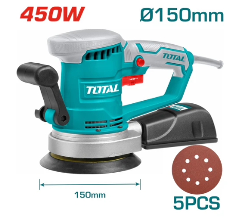 Total TF2041506 450W Rotary Sander – High-Performance Surface Leveling & Wood Finishing Machine