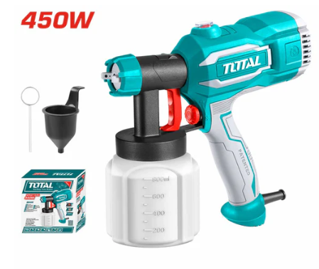 TOTAL TT3506 450W Electric Spray Gun – Smooth Paint Application System for Walls, Furniture & DIY Projects