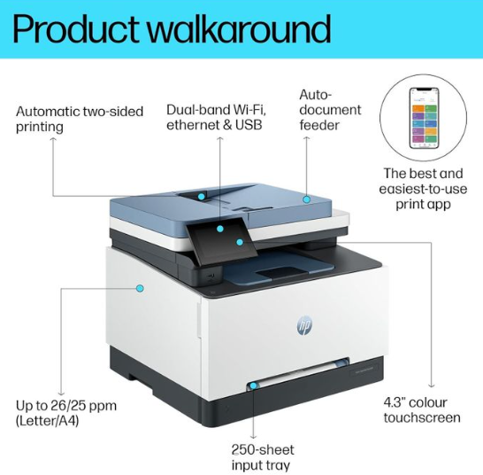 HP Color LaserJet Pro MFP 3303fdw (499M8A) – Wireless Duplex Color Laser Printer with ADF, Fax & Touchscreen