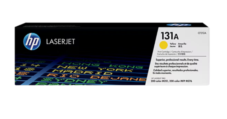HP 131A Yellow Original LaserJet Toner Cartridge (CF212A) – Genuine HP Yellow Toner for Bright, Accurate Color Printing