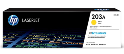 HP 203A Yellow Original LaserJet Toner Cartridge (CF542A) – Bright, Vibrant Color for Professional Documents