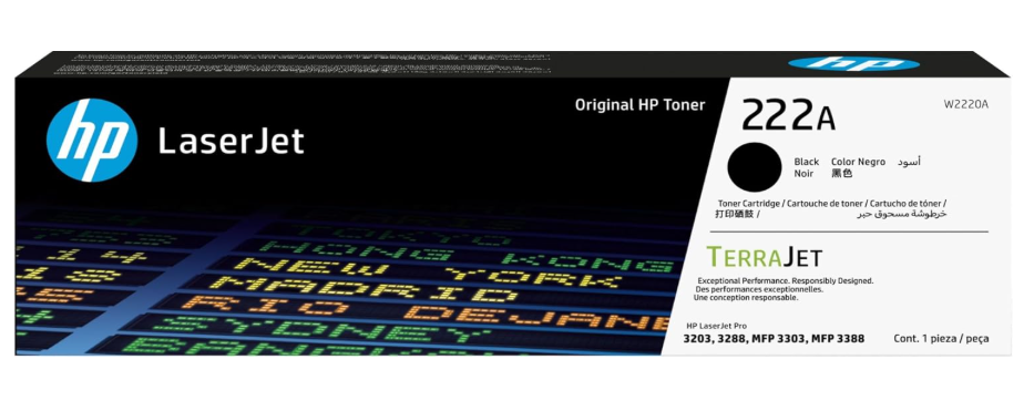 HP 222A Black Original LaserJet Toner Cartridge (W2220A) – Sharp, Professional Text with Reliable Laser Performance