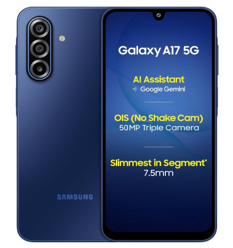 Samsung Galaxy A17 5G Gray – 8GB RAM, 256GB Storage | Long-Term OS Support & 50MP OIS Camera Performance