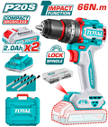 TOTAL TIDLI20668 Compact Brushless Cordless Impact Drill – High-Response Power Tool for Precision Drilling & Heavy-Duty Fastening