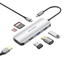 Vention TOJHB 7-in-1 USB-C Multi-Functional Docking Station – HDMI, USB 3.0, SD/TF Card Reader