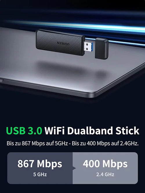 UGREEN AC1300 Dual Band WiFi Adapter CM492 (UG-50340) – USB Wireless Network Dongle for PC & Laptop