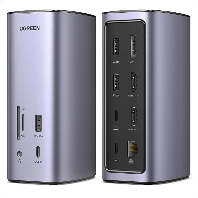 UGREEN CM555 12-in-1 USB-C Docking Station Pro – Dual HDMI, 4K Display, Ethernet &amp; PD Charging