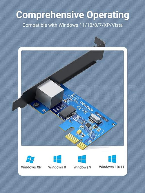 UGREEN PCIe Gigabit Network Adapter US230 – 10/100/1000Mbps Ethernet Card for Desktop PC