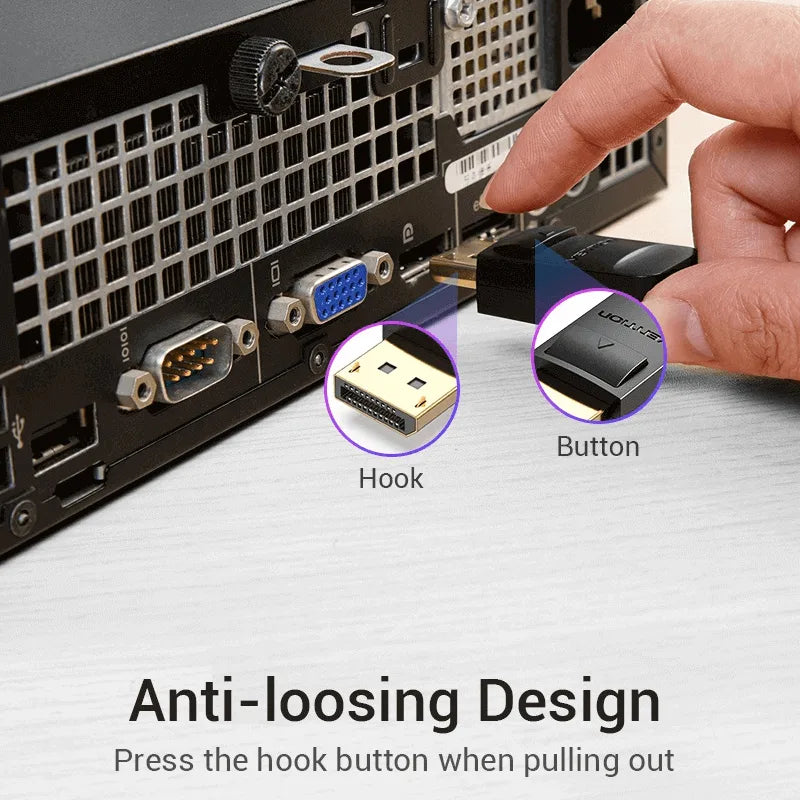Vention DisplayPort to HDMI Cable (2m) – HADBH Full HD 1080P Adapter for PC, Laptop &amp; Monitor