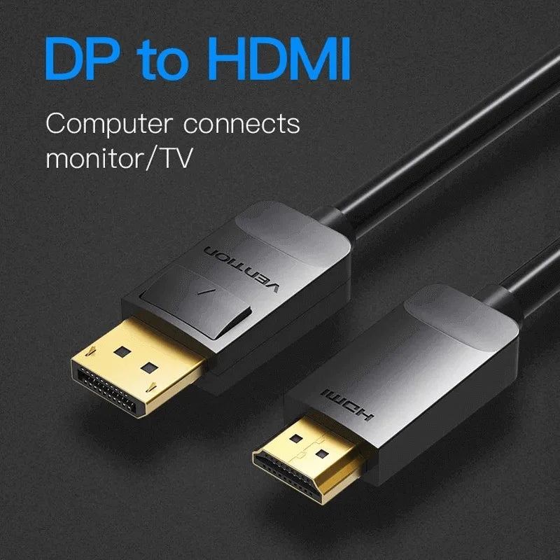 Vention DisplayPort to HDMI Cable (1.5m) – VEN-HADBG Full HD Adapter for PC, Laptop &amp; Monitor