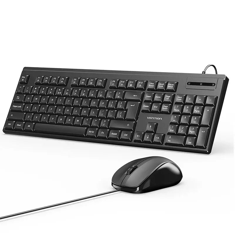 Vention USB Wired Keyboard and Mouse Combo – Full-Sized Ergonomic Set (KTCBO-EN)