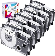 Casio PT-9WE Black on White Label Tape Cartridge