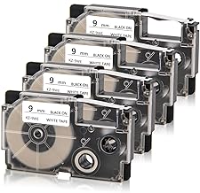 Casio PT-9WE Black on White Label Tape Cartridge