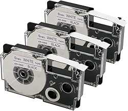 Casio PT-9WE Black on White Label Tape Cartridge