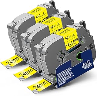 Brother TZ2-651 24mm x 8m Black on Yellow Label Tape