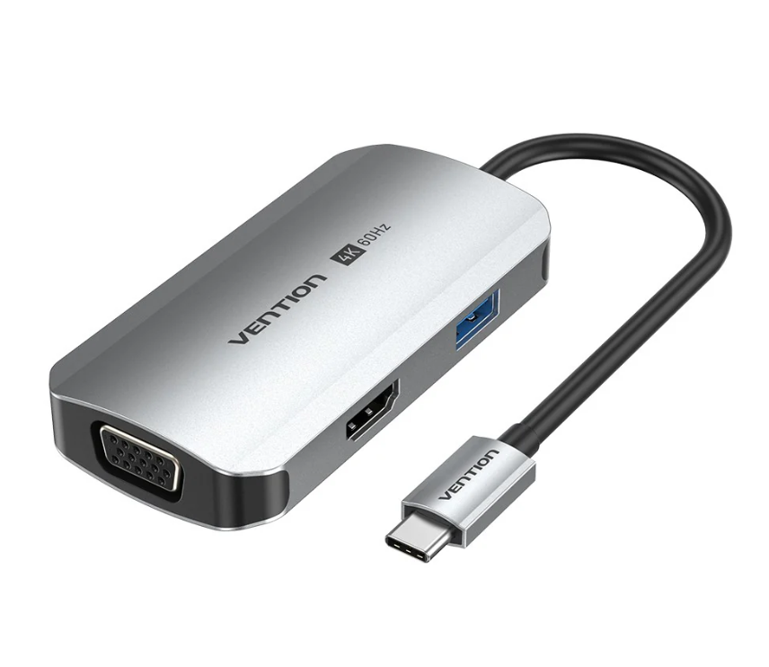 Vention TQAHB USB-C to HDMI/VGA/USB 3.0/PD Docking Station – 0.15M 