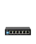 D-Link DGS-F1006P-E 6-Port Gigabit Switch with 4 PoE Ports & 2 Uplink Ports - 250M, 1000Mbps