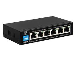 D-Link DGS-F1006P-E 6-Port Gigabit Switch with 4 PoE Ports & 2 Uplink Ports - 250M, 1000Mbps