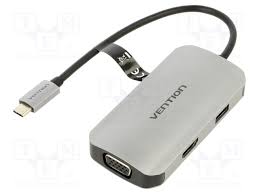  Vention TOAHB USB C (4 in 1) To HDMI/VGA/USB3.0/ Docking Station