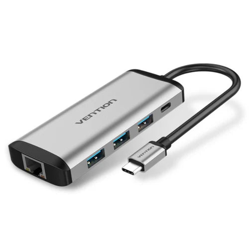  Vention CNDHB Type C 8-in-1 Multi-Function Docking Station – HDMI, USB 3.0, SD/TF Card Reader, PD, Ethernet 