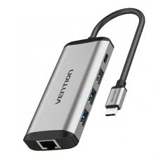 Vention TGDHB Type C to 3 Ports USB 3.0 Hub with Gigabit Ethernet Adapter & PD Converter: