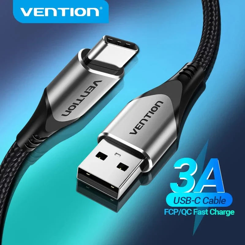 Vention CODHF Cotton Braided USB 2.0 A to Type C Cable – 1M