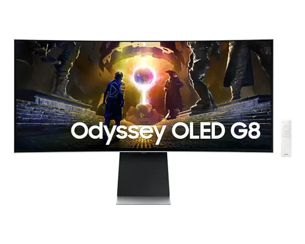Samsung 34” Odyssey OLED G8 Gaming Monitor (LS34DG852SMXUE) – UltraWide QHD 3440x1440, 175Hz, 0.03ms, 1800R Curved, Smart Features
