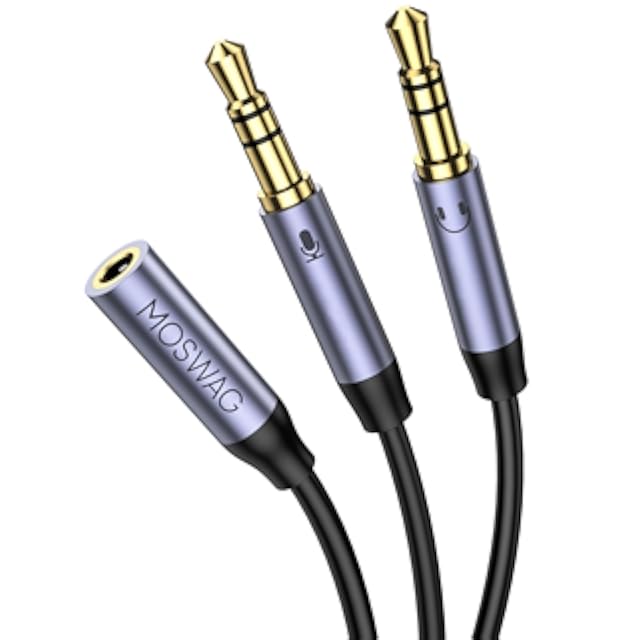 UGREEN AV134 3.5mm Audio Splitter Cable – Male to 2 Female AUX Headphone &amp; Microphone Adapter 20cm (UG-20816)