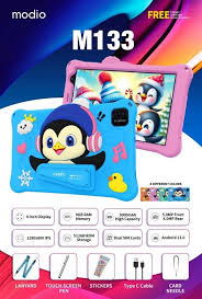 Modio M133 Kids Tablet – 8GB RAM + 512GB Storage, Educational Android Tablet for Children