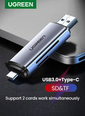 UGREEN CM185 SD &amp; Micro SD Card Reader USB 3.0 Type-C &amp; USB-A 2-in-1 High-Speed Adapter (50706)