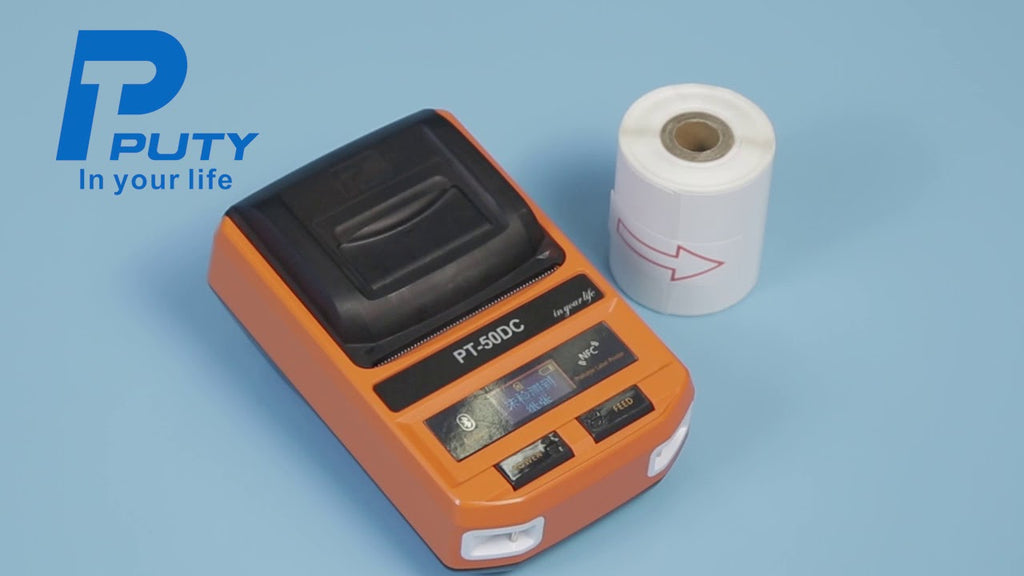 Puty PT-50DC Handheld Thermal Label Printer – Portable Bluetooth Barcode &amp; Sticker Printer
