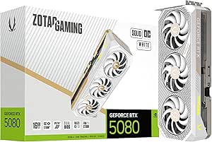 ZOTAC GAMING GeForce RTX 5080 SOLID OC White Edition 16GB GDDR7 Graphics Card (ZT-B50800Q-10P)