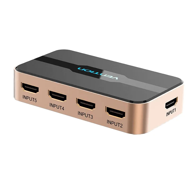 Vention 5-in-1 HDMI Switcher – 5 Ports to 1 Output, HDMI 4K UHD Switch Box (ACDGO)