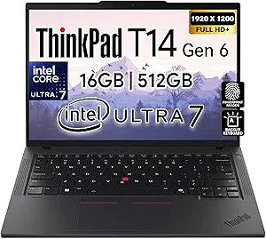 Lenovo ThinkPad T14 Gen 6 Laptop – Intel Core Ultra 7 255U, 16GB RAM, 512GB SSD, Windows 11 Pro