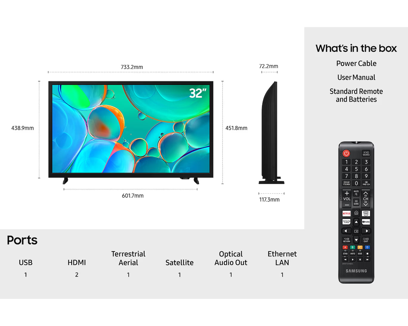 Samsung 43F6000FU 43-Inch Full HD Smart LED TV – 2025 Model with Built-In Apps
