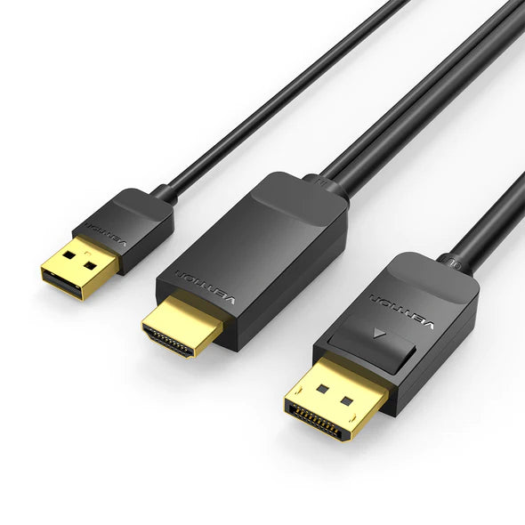 Vention HDMI-A Male to DisplayPort (DP) Male Cable – ABJBG High-Speed 1080P HD Adapter for PC, Laptop &amp; Monitor